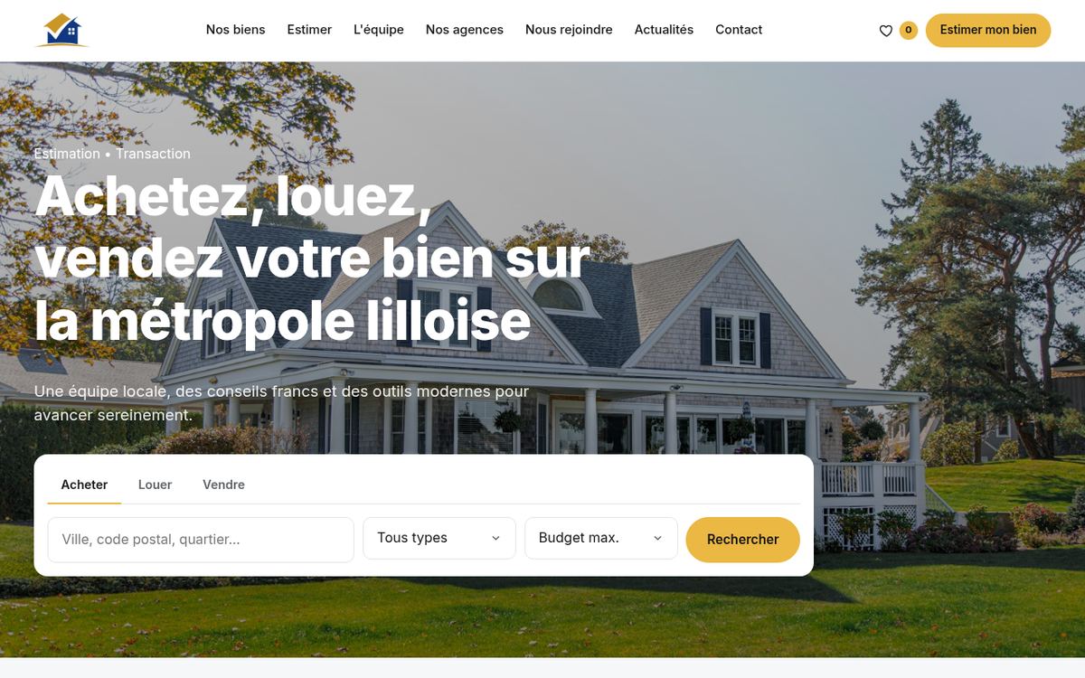 Site d'agence, style Sympa