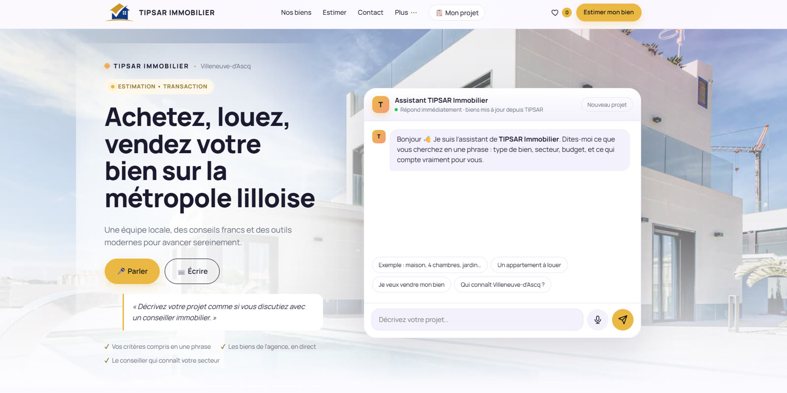 Site d'agence, style Dialogue