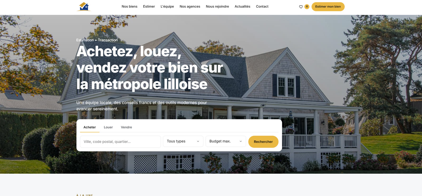 Site d'agence, style Horizon